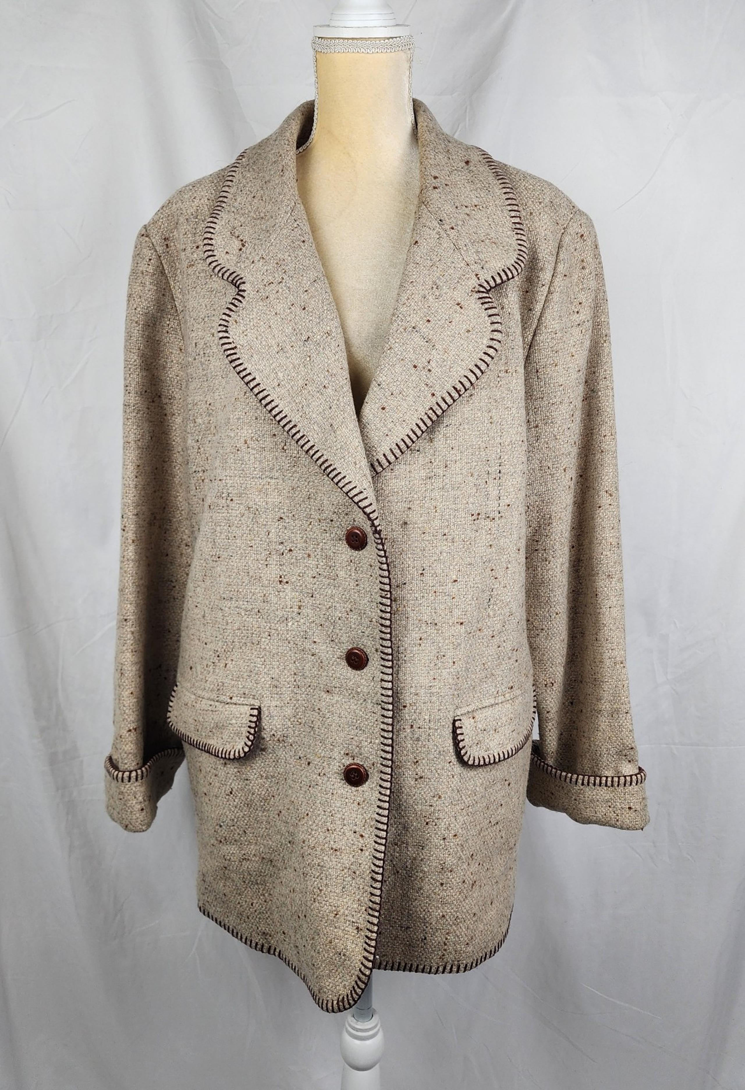 Vintage Lands' End  Direct Merchant Tweed Stitch Hem Wool Blend Women's sz 16