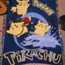 1990s pikachu pokemon throw blanket