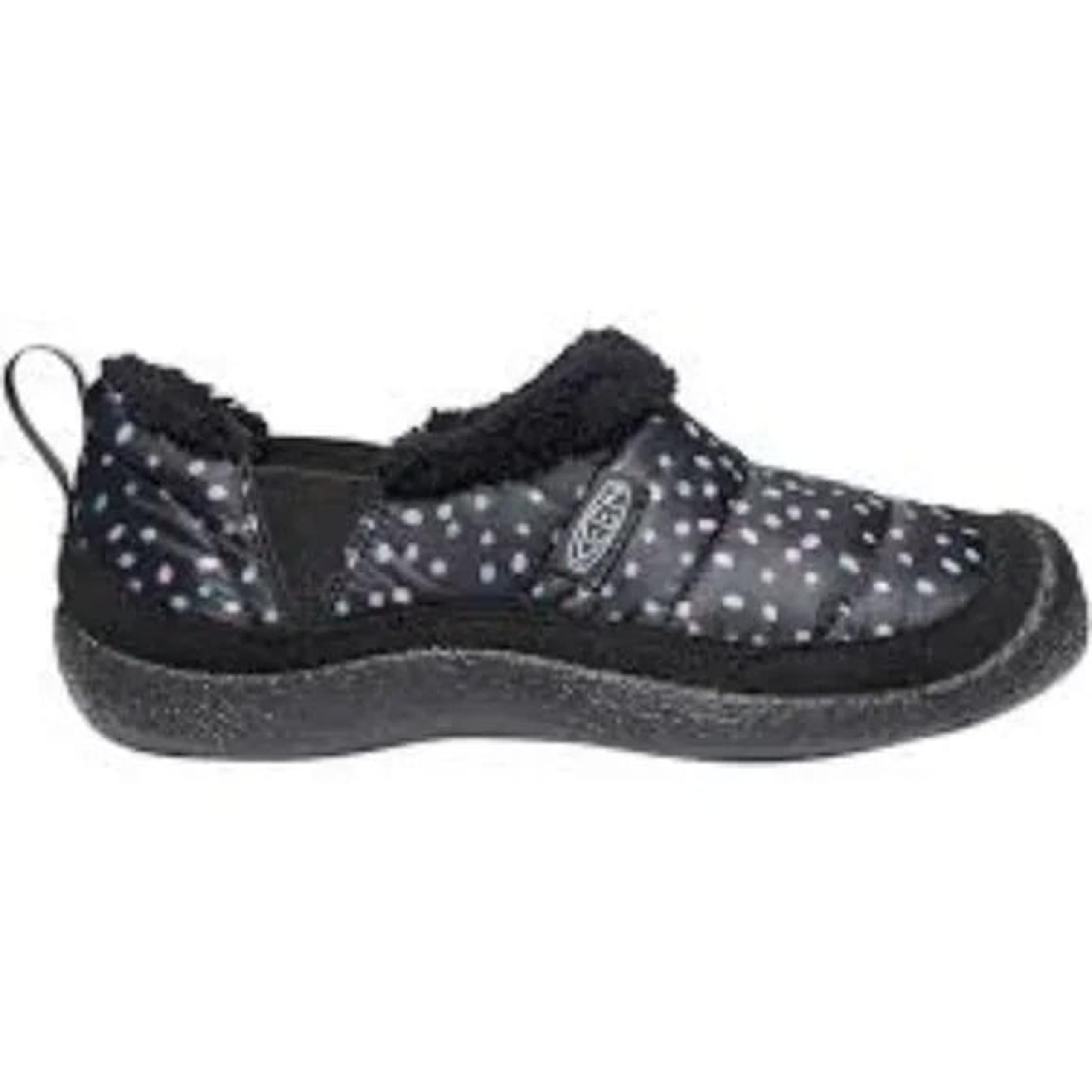 Keen Girl's Black Howser II Polka Dot Winter Slip-On Shoes Size US 1