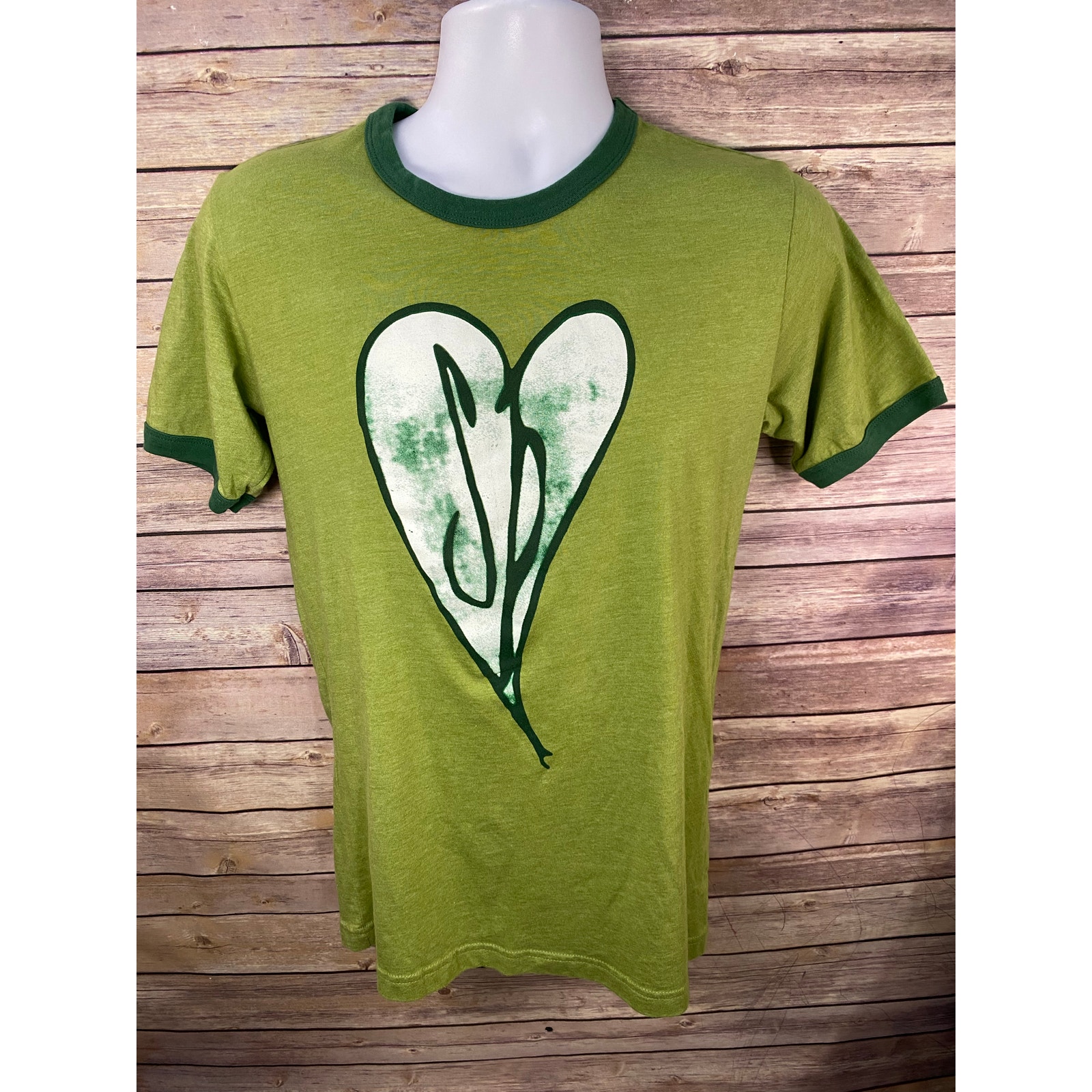 Scott Pilgrim T-shirt Med Green Heart SP Smashing Pumpkins Ringer