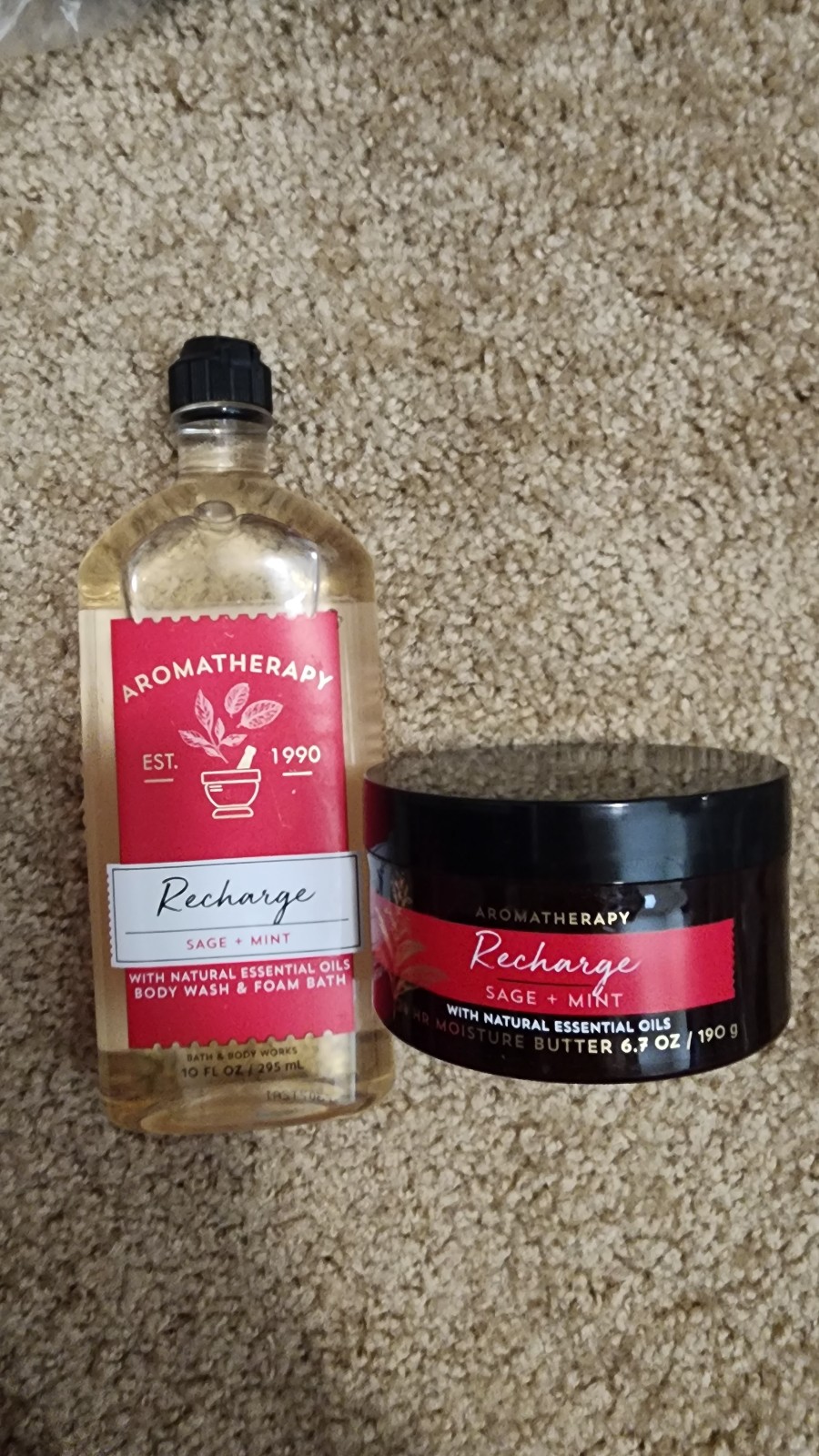 Bath and body works aromatherapy recharge 24 hour moisture body butter and body