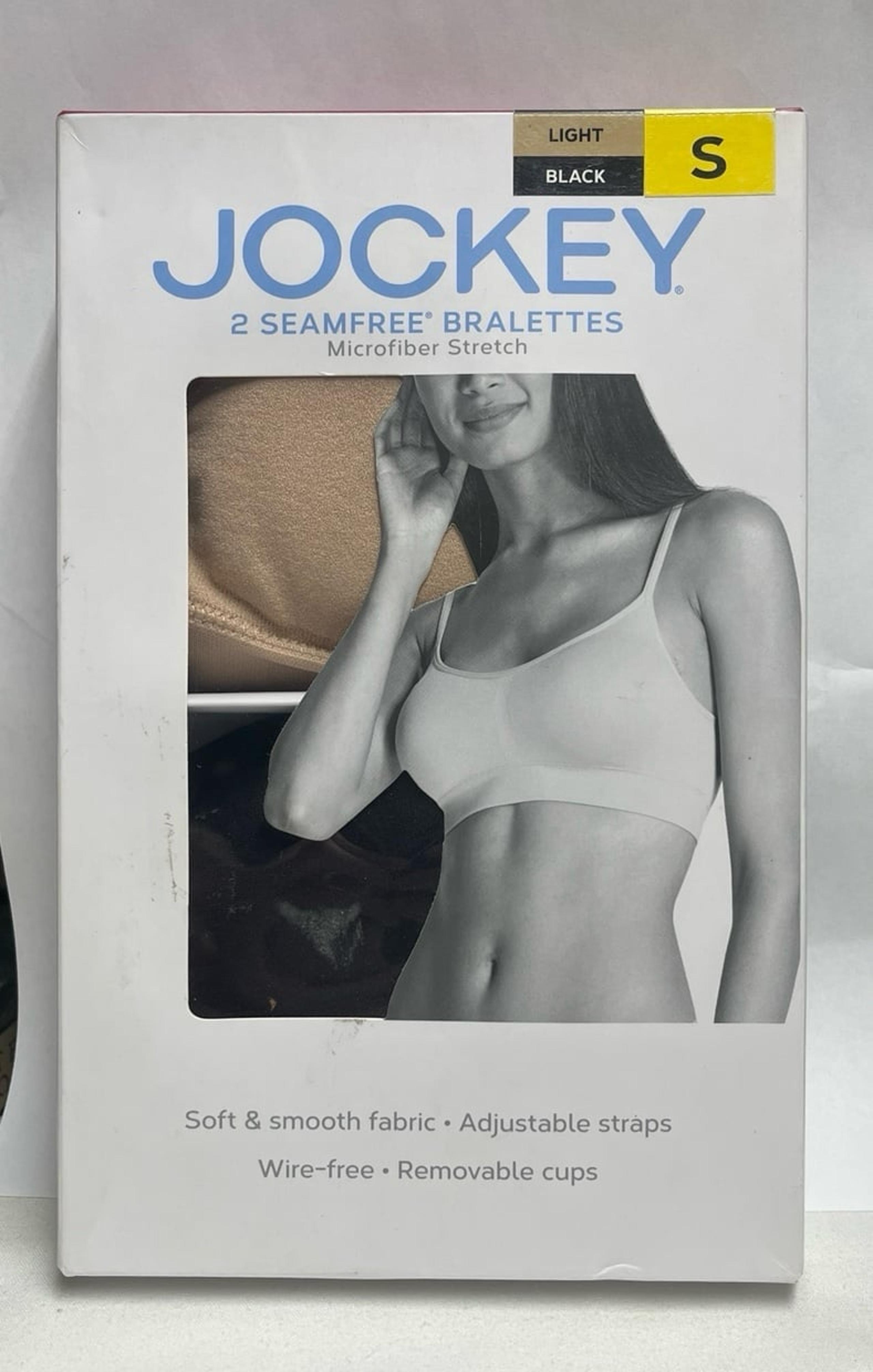 Jockey Ladies Seamless Wire-Free Removable Cup Bralette Adjustable Straps 2 Pack
