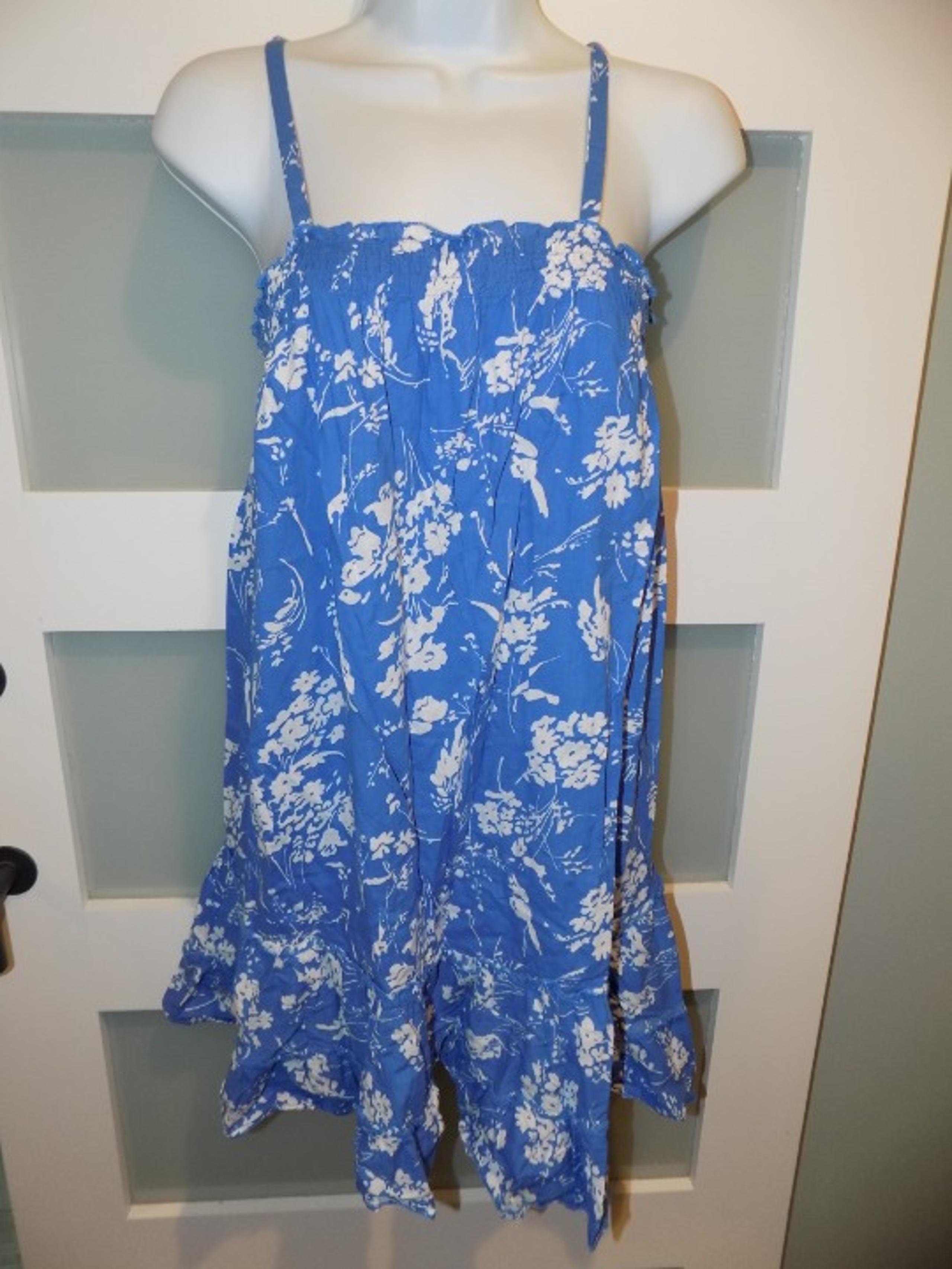 Lauren Ralph Lauren Blue Floral Spaghetti Strap Dress Size S Women's