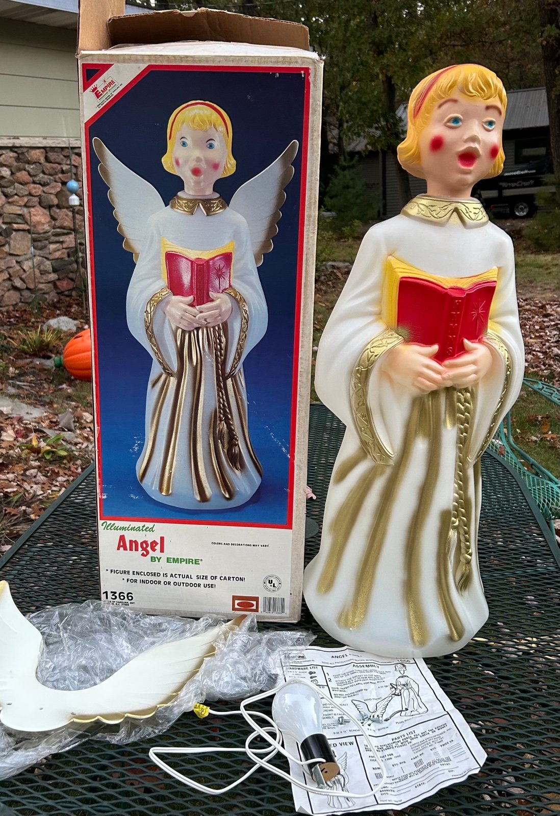 Vintage Empire Christmas Choir Angel Girl Blow Mold 31” Caroler Lighted with box