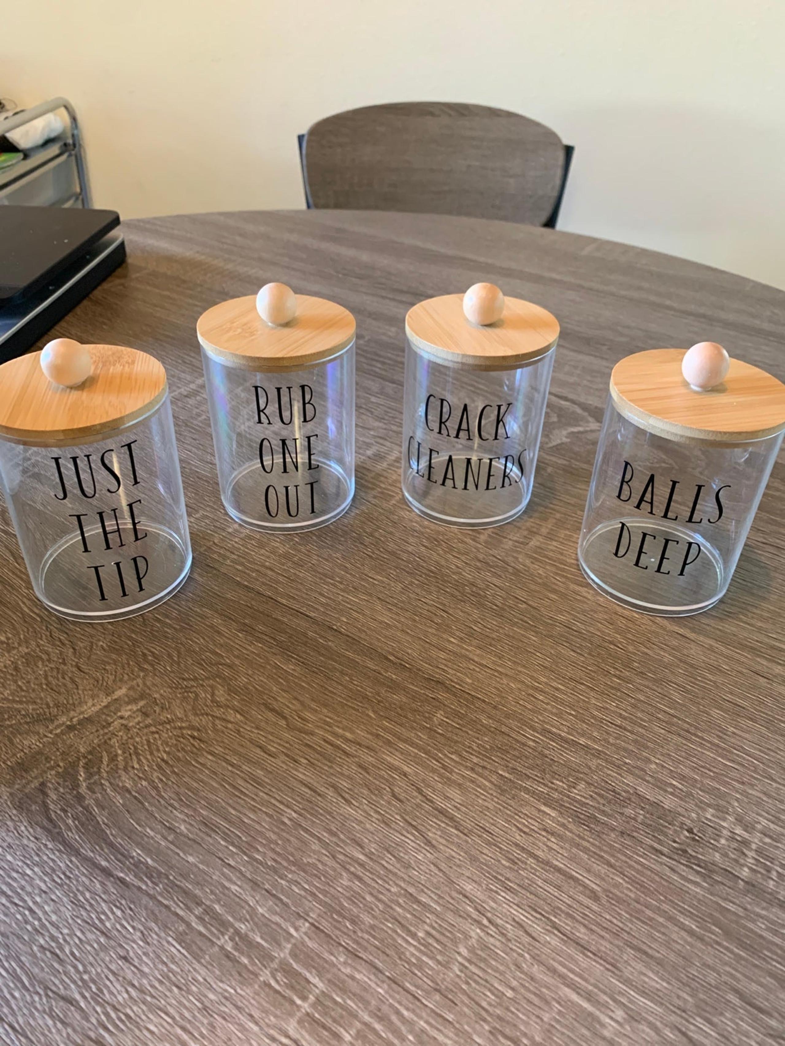 New bathroom q-tips storage containers