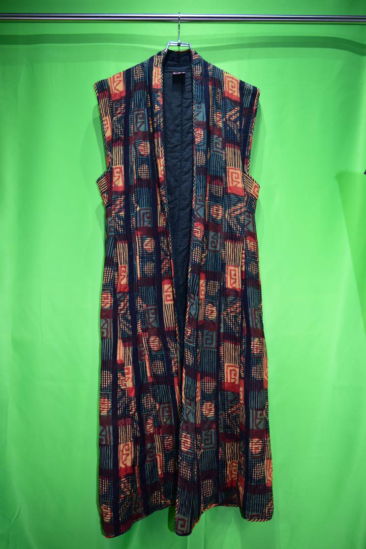 Vintage Quilted Cotton Design Coat, All-Over Print, 70s 60s