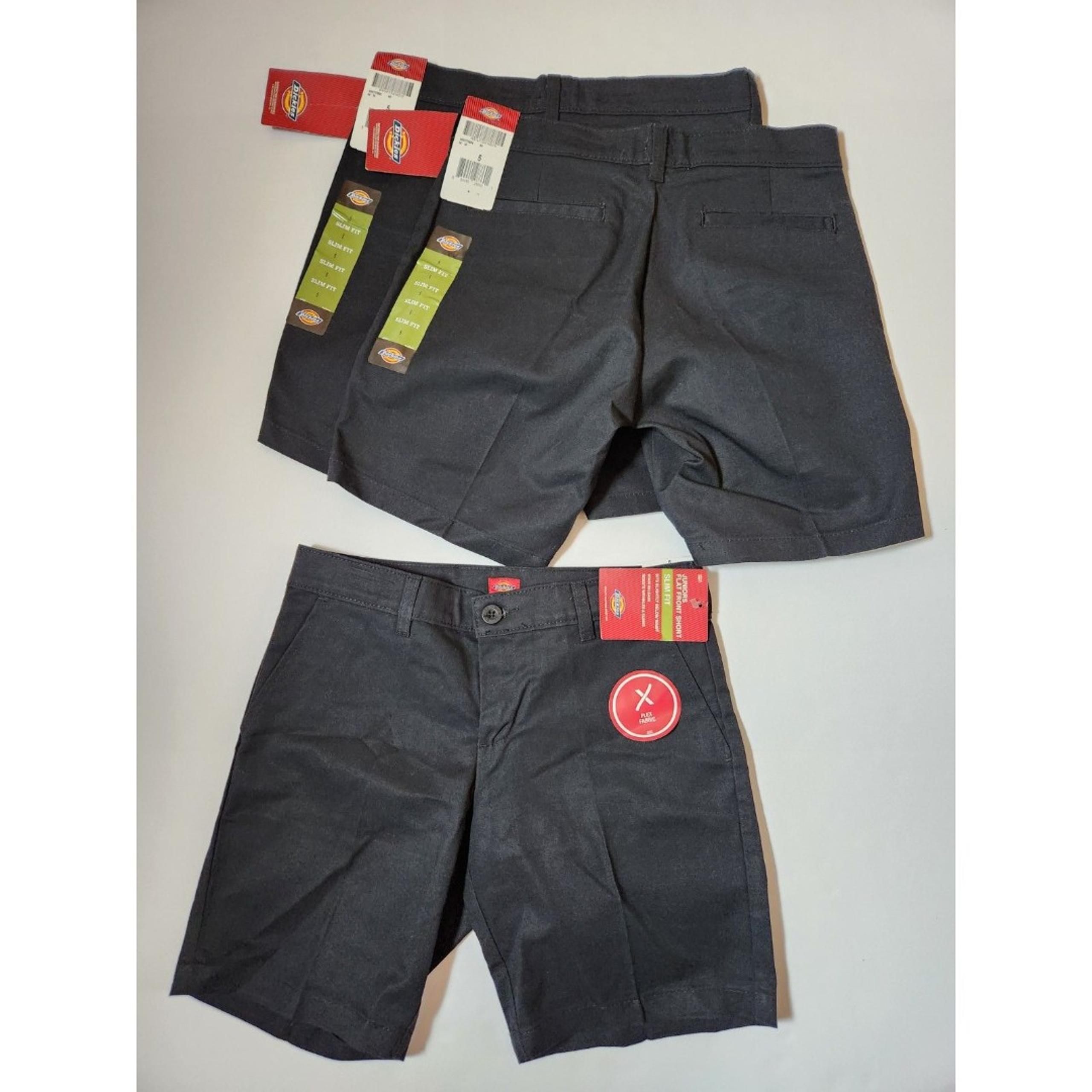 (3) Dickies black Slim Fit flex fabric Shorts juniors 5
