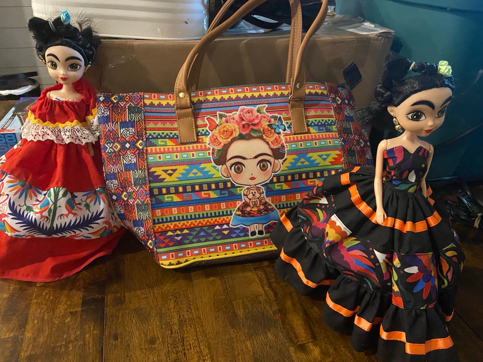 Classic Frida Kalo Purse and Dolls