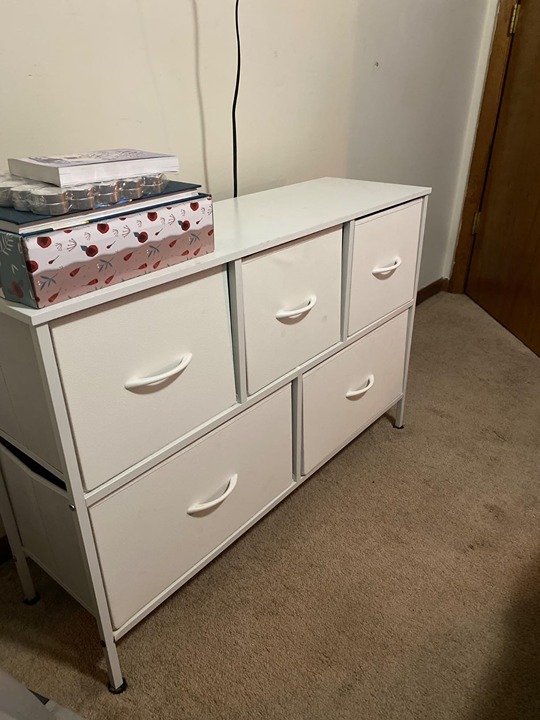 Dresser with 5 Drawers, Dressers for Bedroom, Fabric Storage Tower, Hallway