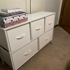 Dresser with 5 Drawers, Dressers for Bedroom, Fabric Storage Tower, Hallway
