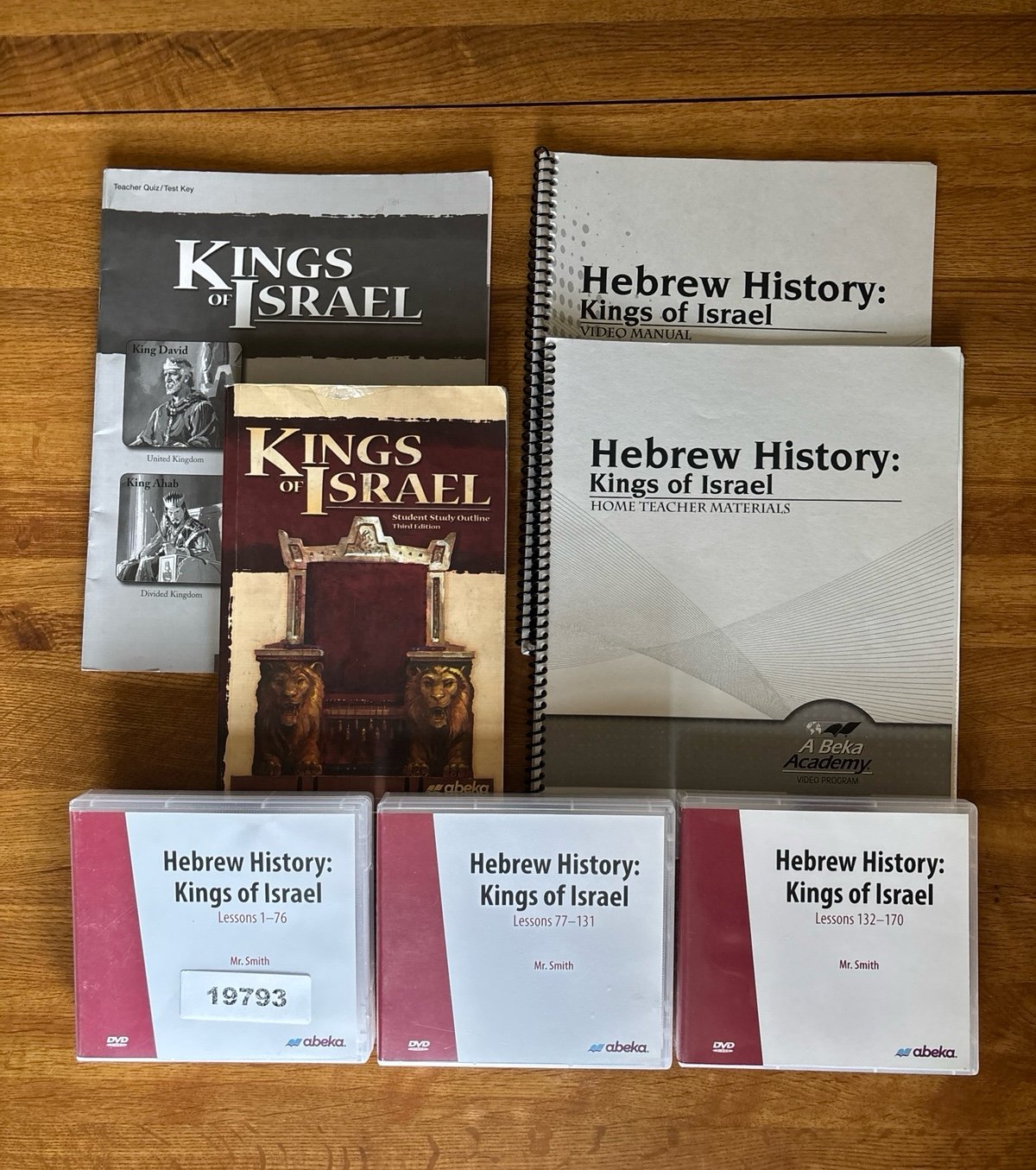 Abeka Hebrew History Kings of Israel DVD set Textbook video manual test key used