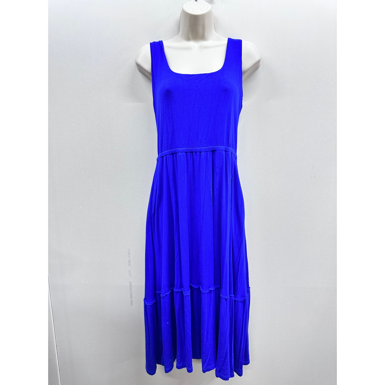 Jason Wu Midi Dress Womens S Blue Square Neck Stretch Vacation Beach