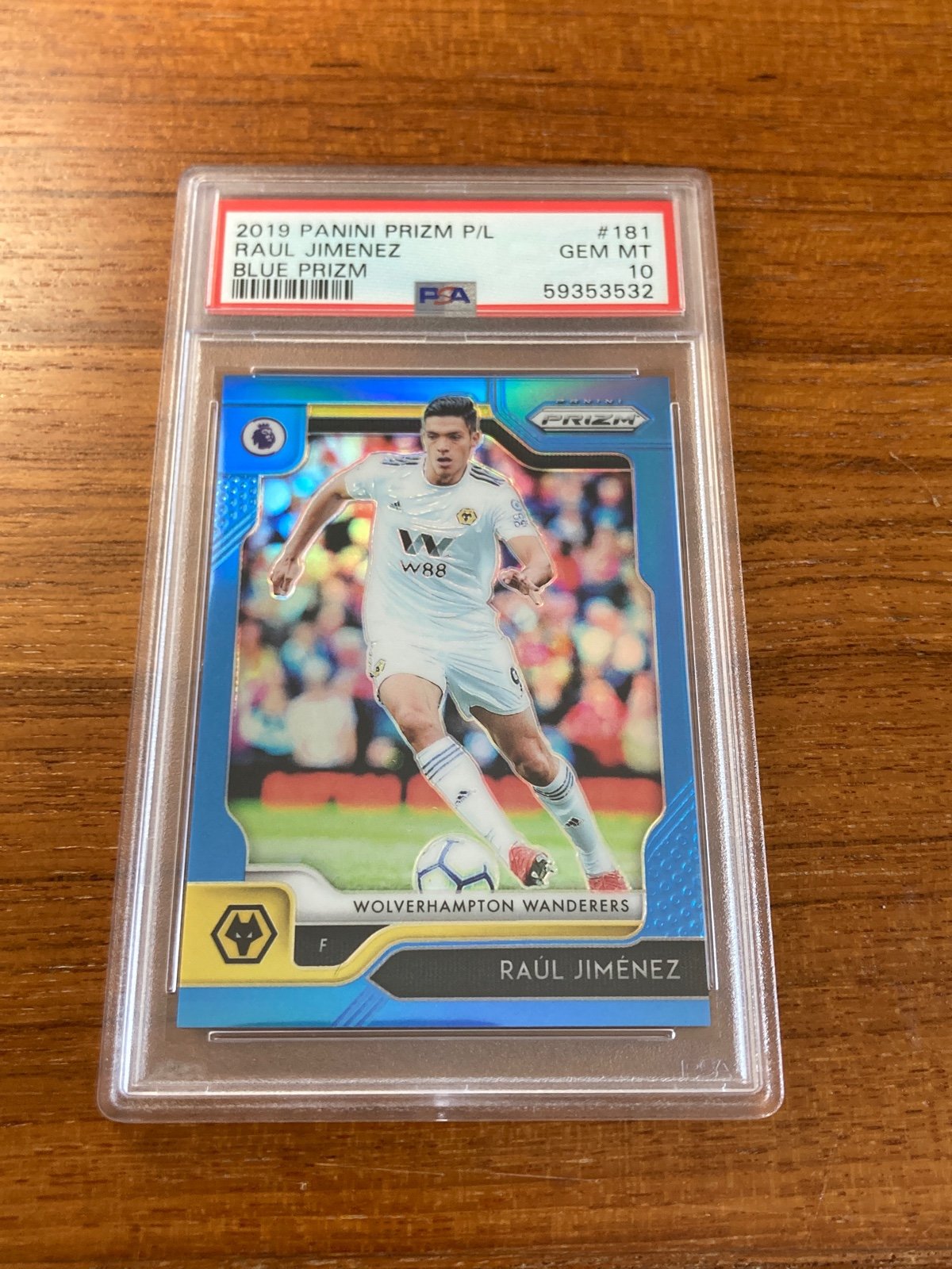 Raul Jimenez Prizm Blue /199 PSA 10