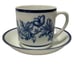 4- WILLIAMS SONOMA COFFEE TEA COCO MUGS CUPS SAUCER BLUE WHITE BUTTERFLY FLORAL