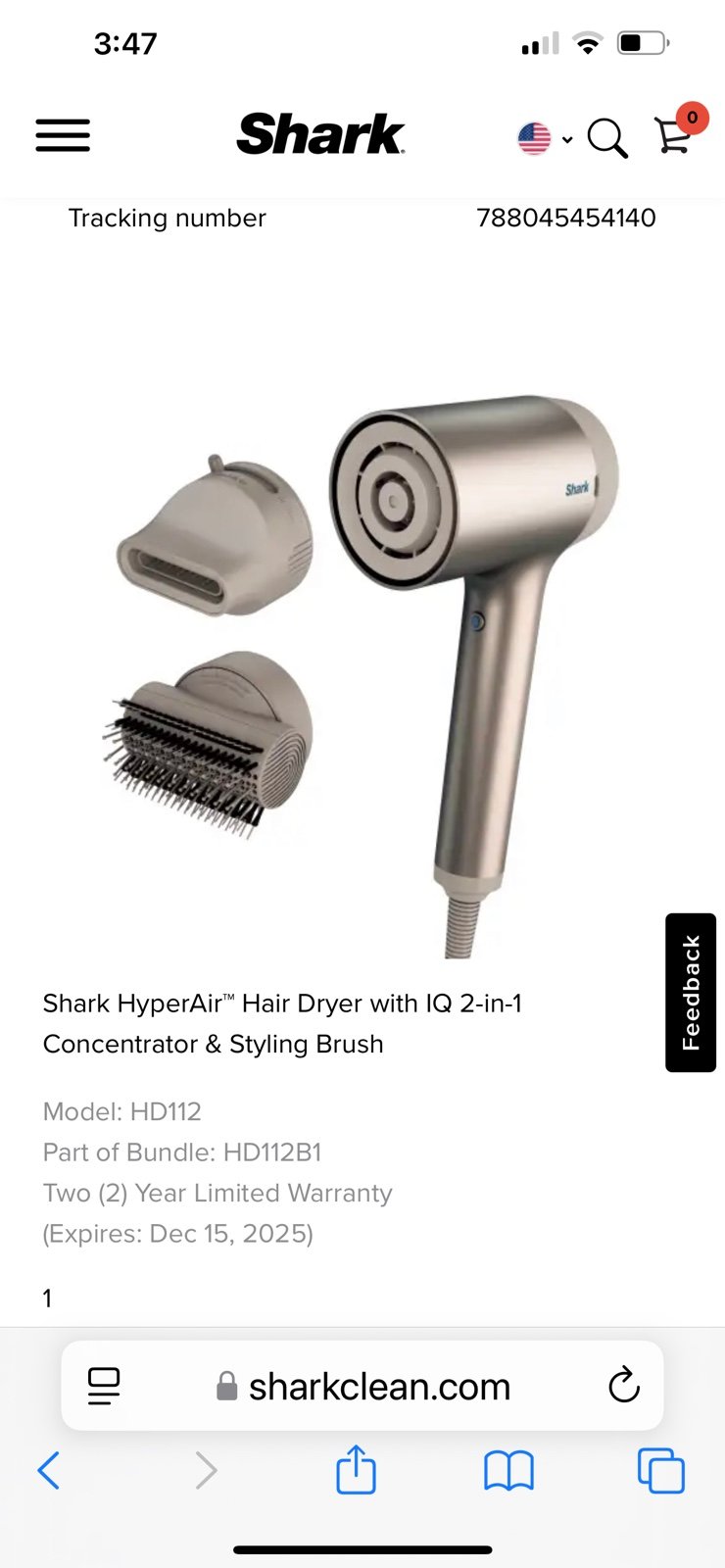 Shark HyperAir™ Hair Dryer with IQ 2-in-1 Concentrator