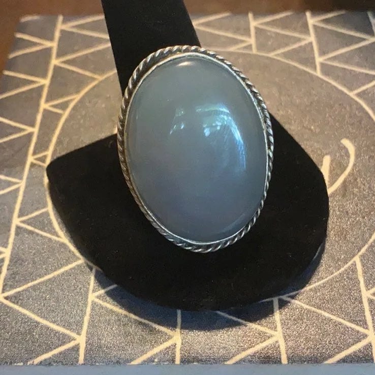 Black Hills Gold Blue Chalcedony Ring 11