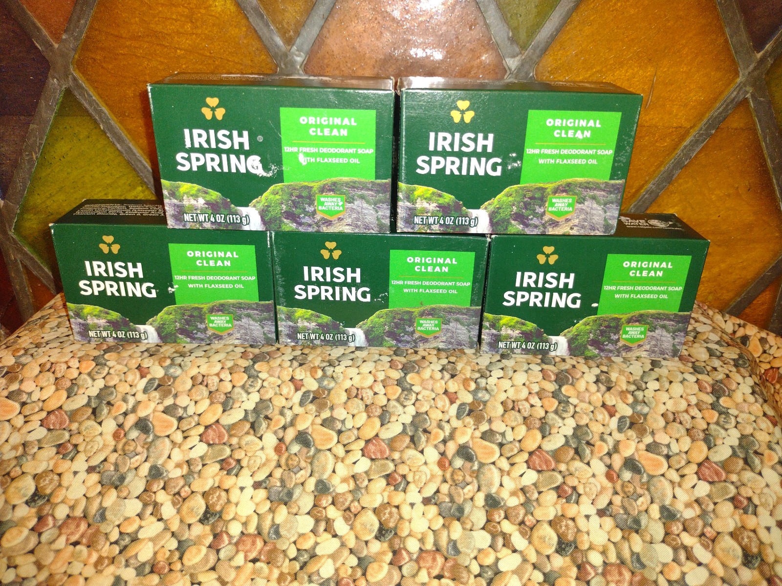 IRISH SPRING ORIGINAL CLEAN ( 5 ) BARS OF SOAP. NET WT 4 oz (113g)