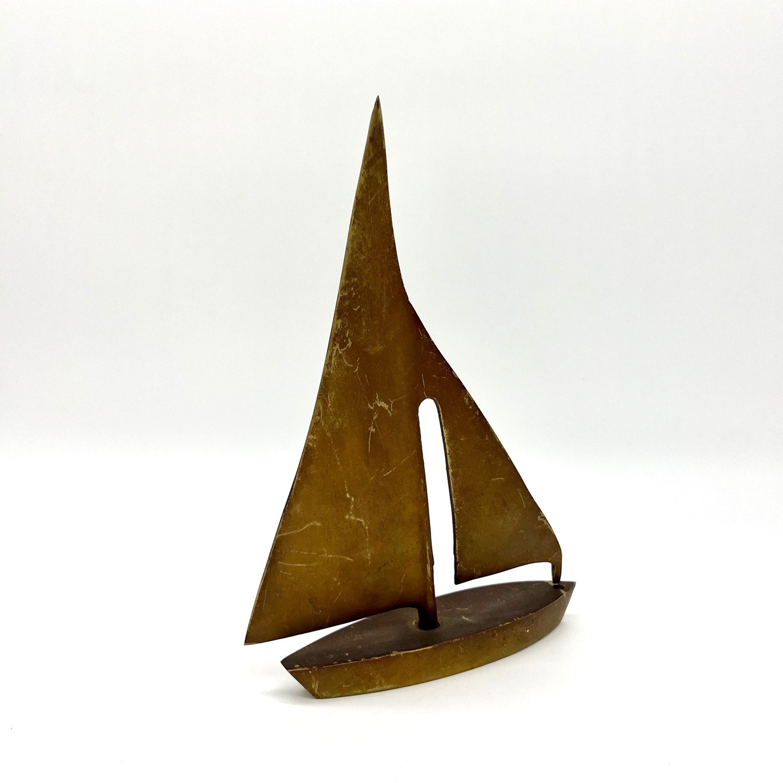 India Arts Sailboat Sculpture Brass Boat Decor Vintage Tabletop Decoration