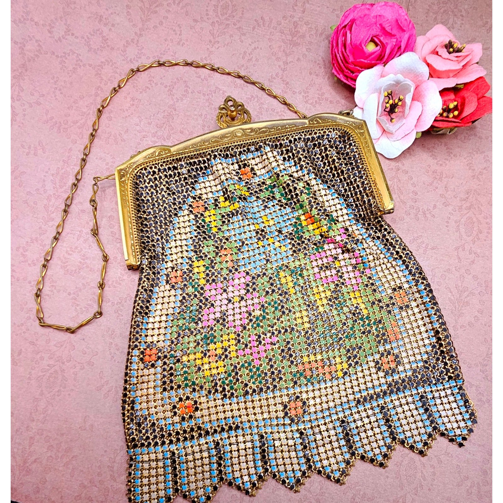 1920's Art Deco Whiting and Davis Mesh Purse