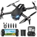 Drone w/Camera, AltHold, Gesture Selfie, 1Key Take Off/Landing, 2 Batteries