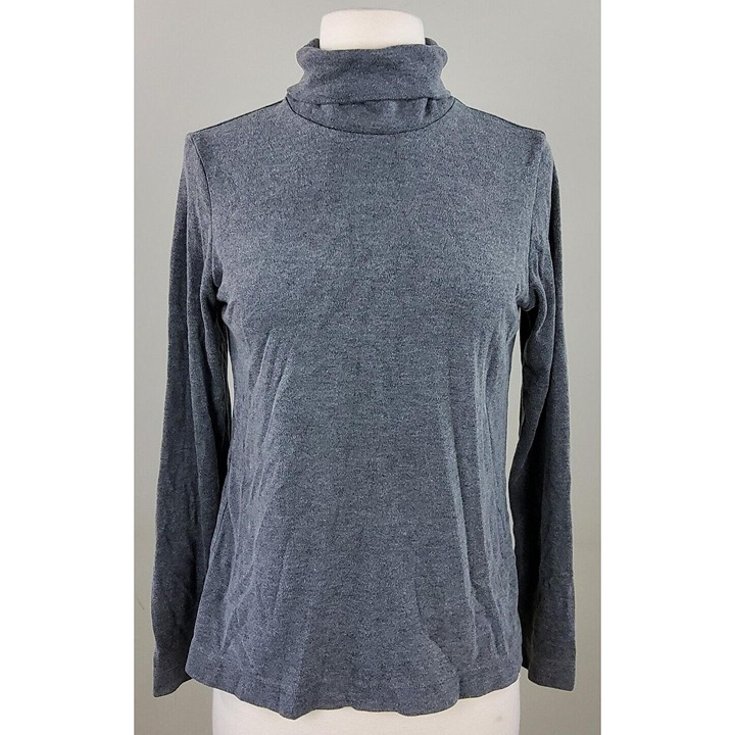 Uniqlo Women's Heattech Long Sleeve Turtleneck Shirt Top Grey Size M