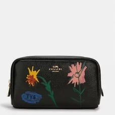 Coach X Jean Michel Basquiat Small Boxy Cosmetic Case in Black Multi NWT C5744