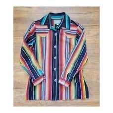 Silverado Apparel Black Serape Long Sleeve Button Up Shirt