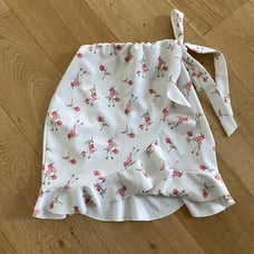 Missguided Frill Wrap Mini Skirt in White Floral