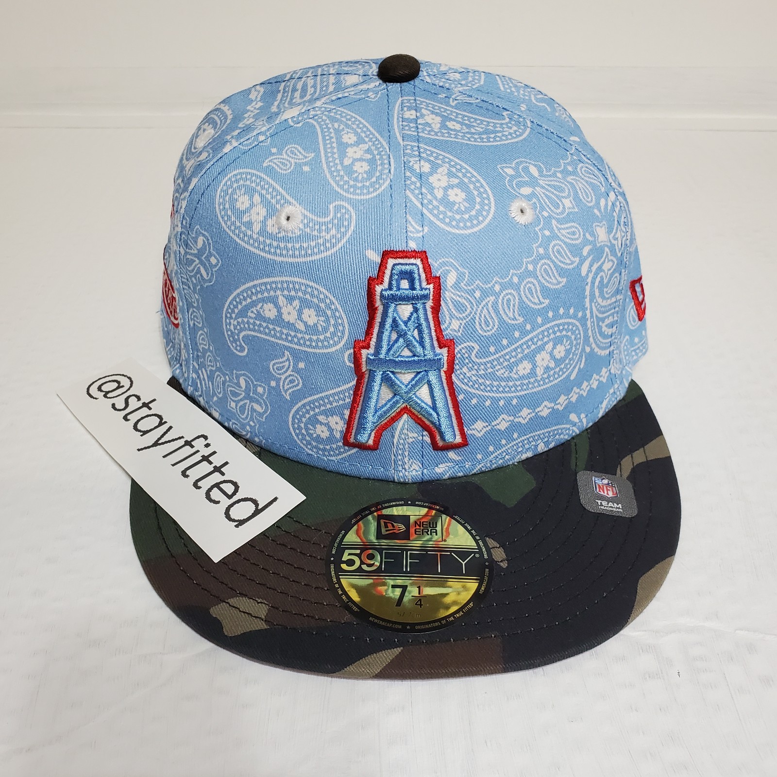 Houston Oilers Fitted 7 1/4 GITD New Era Paisley