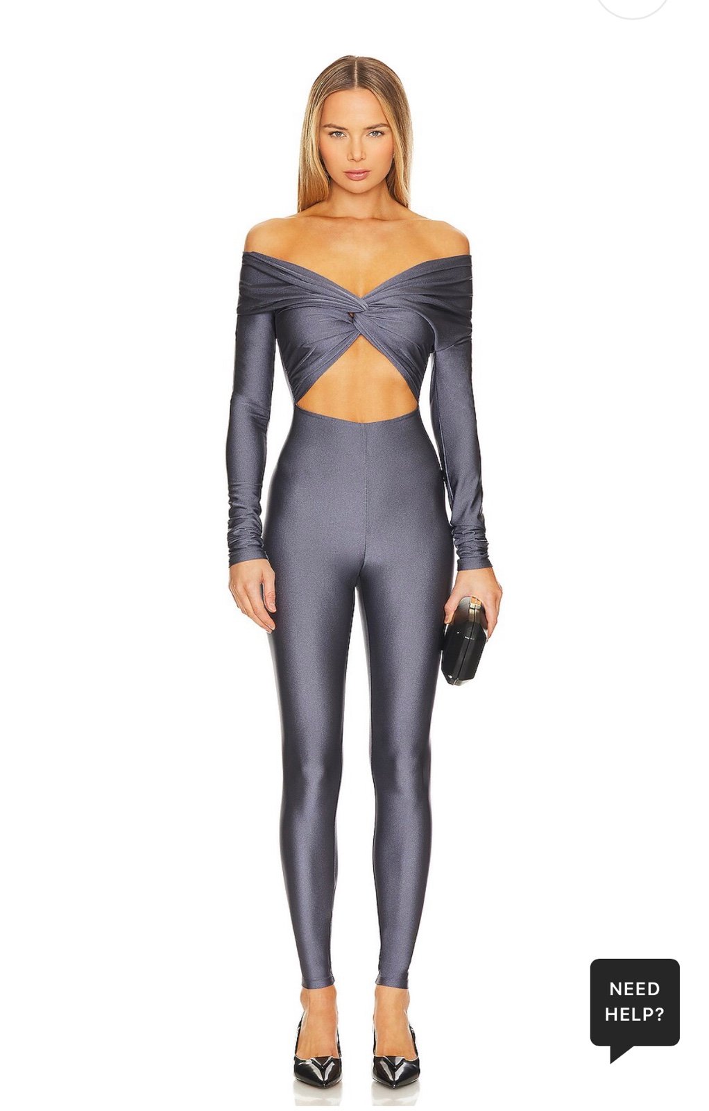 Kendall Off The Shoulder Jumpsuit in Graphite by The Andamane