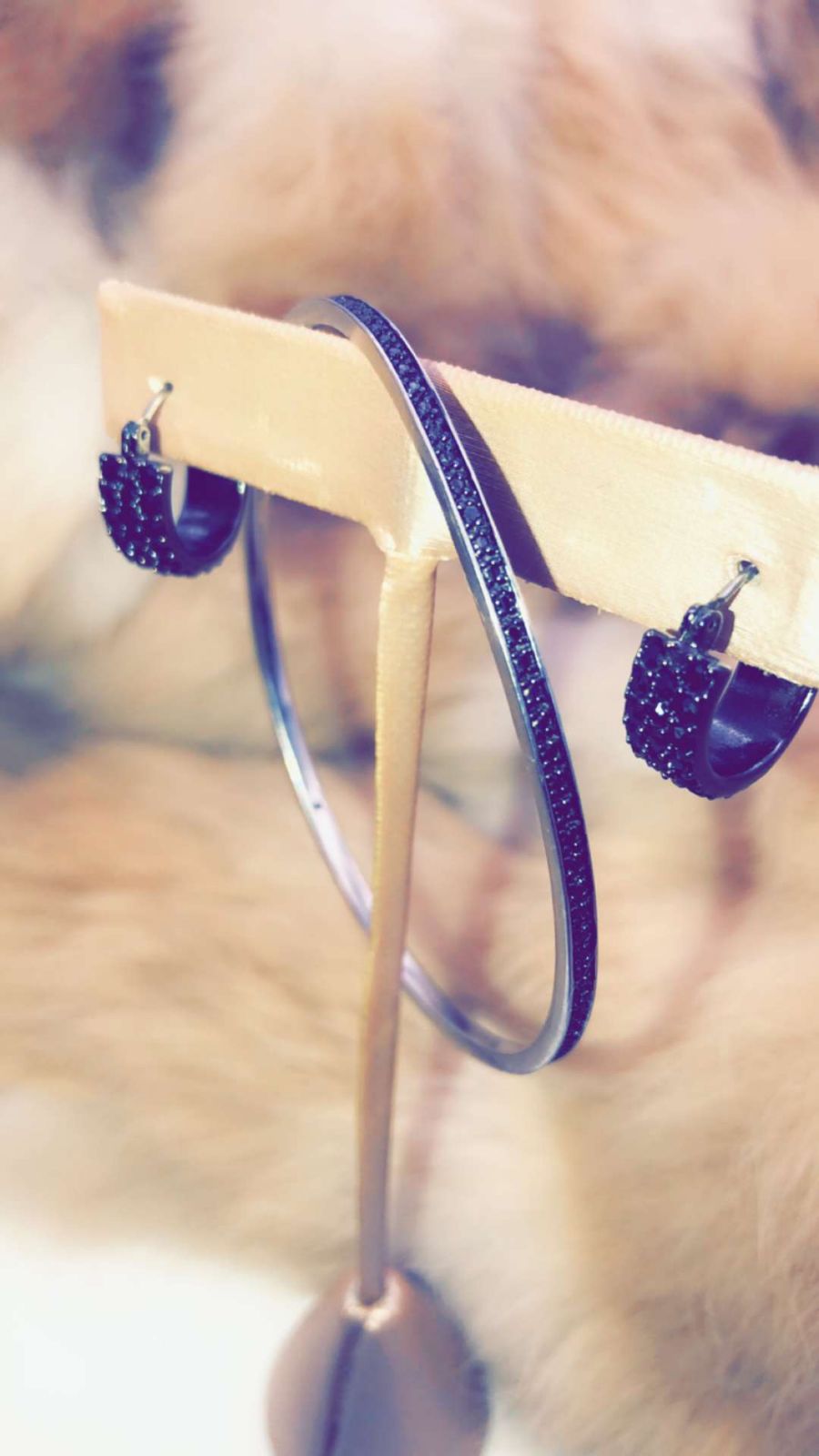 BLACK DIAMONDS ON STERLING SILVER ENSEMB