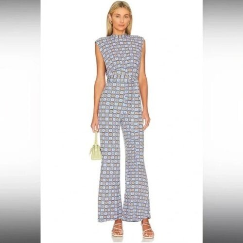 NWoT Free People Vibe Check - Blue Combo Jumpsuit - Small - Retails for 148