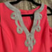 Vince Camuto Neon Pink Coral Gold Embroidered Summer Mini Dress Size 4 NWT