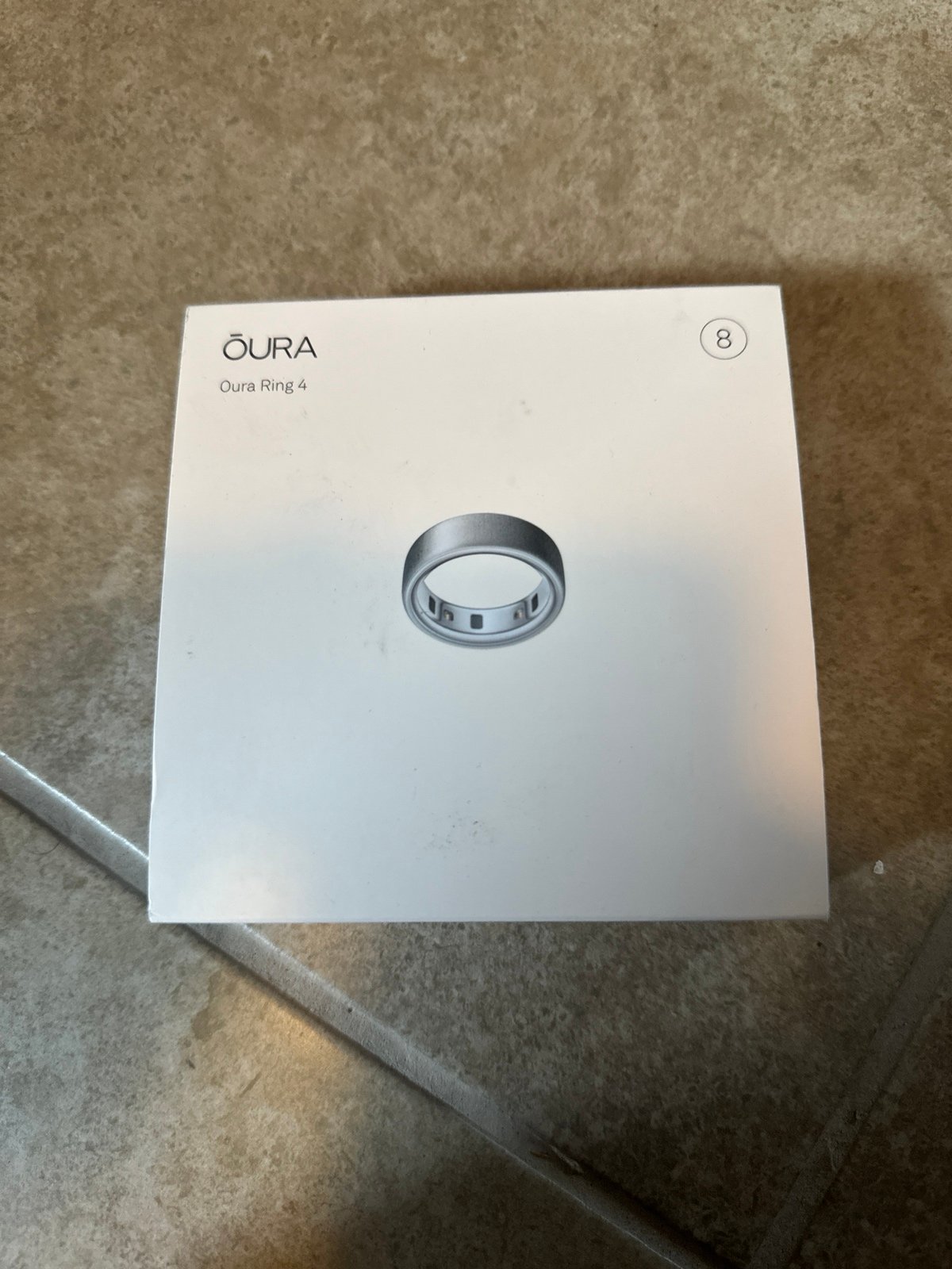 Oura ring 4 brushed silver size 8