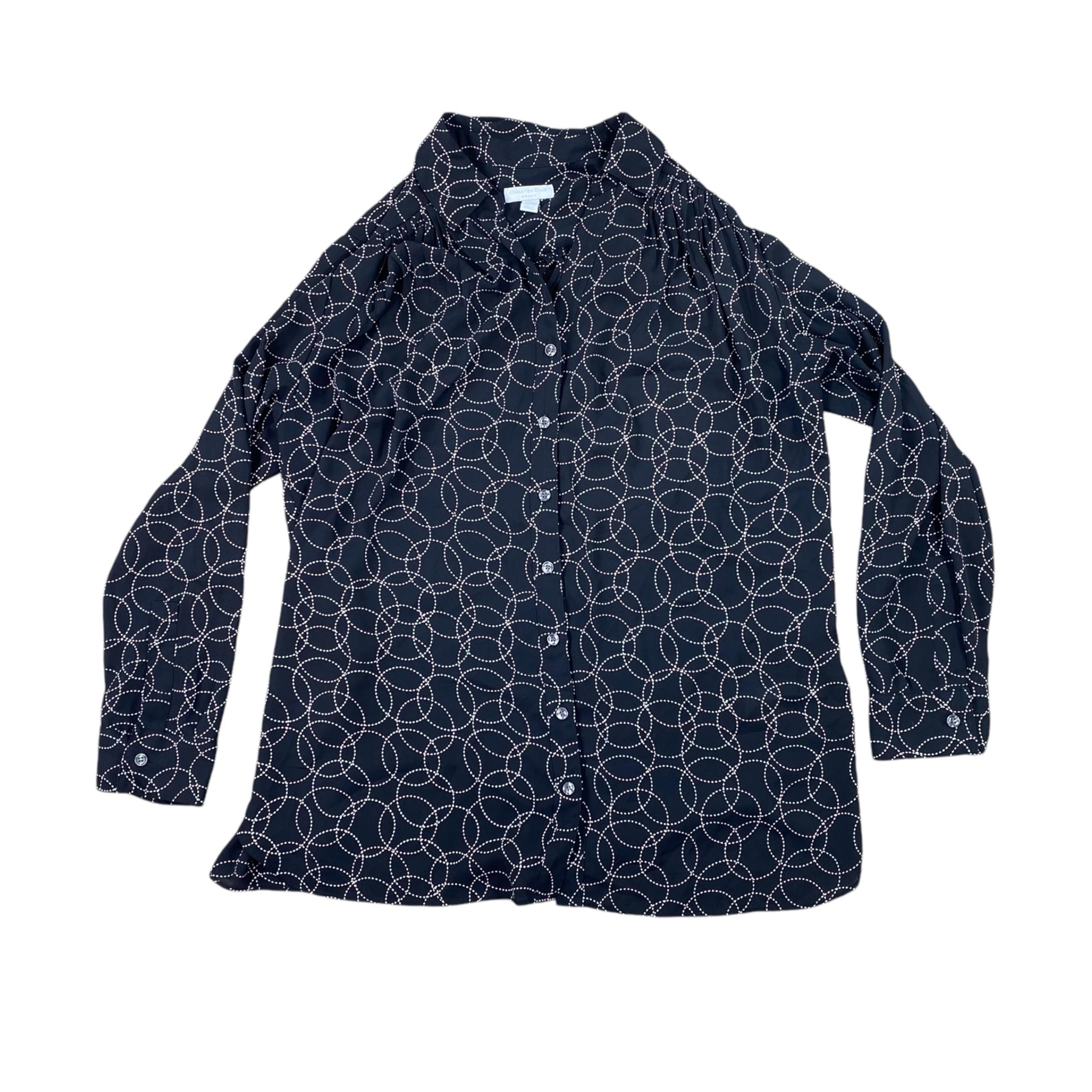 Woman’s Charter Club circular print button down shirt size 1X