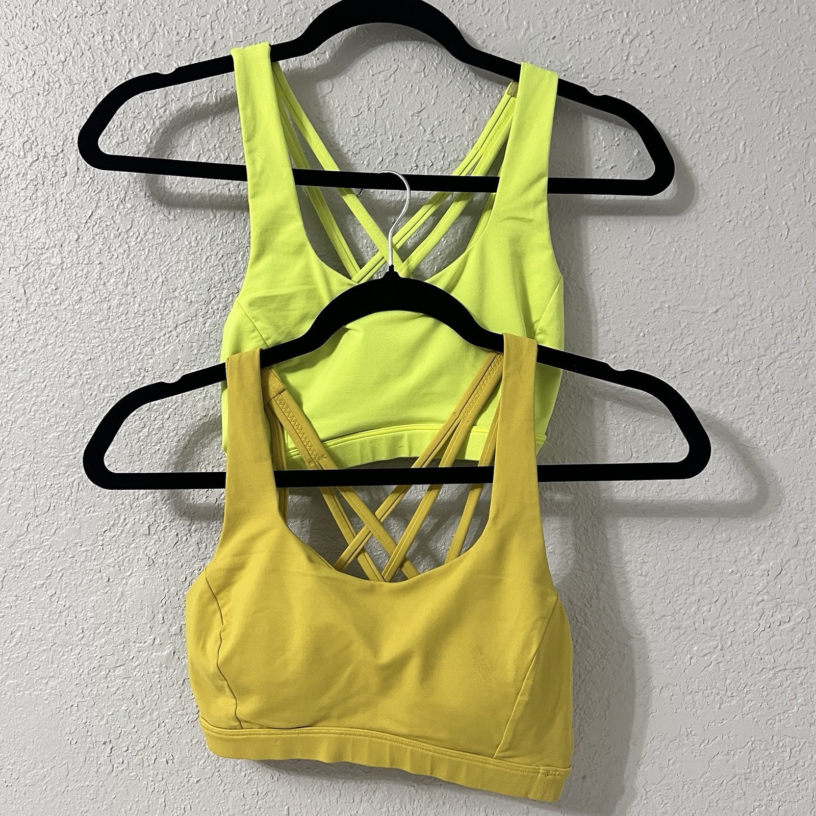 Lululemon Womens Sports Bra Bundle Free To Be Serene Yellow Green Size 4 Padded