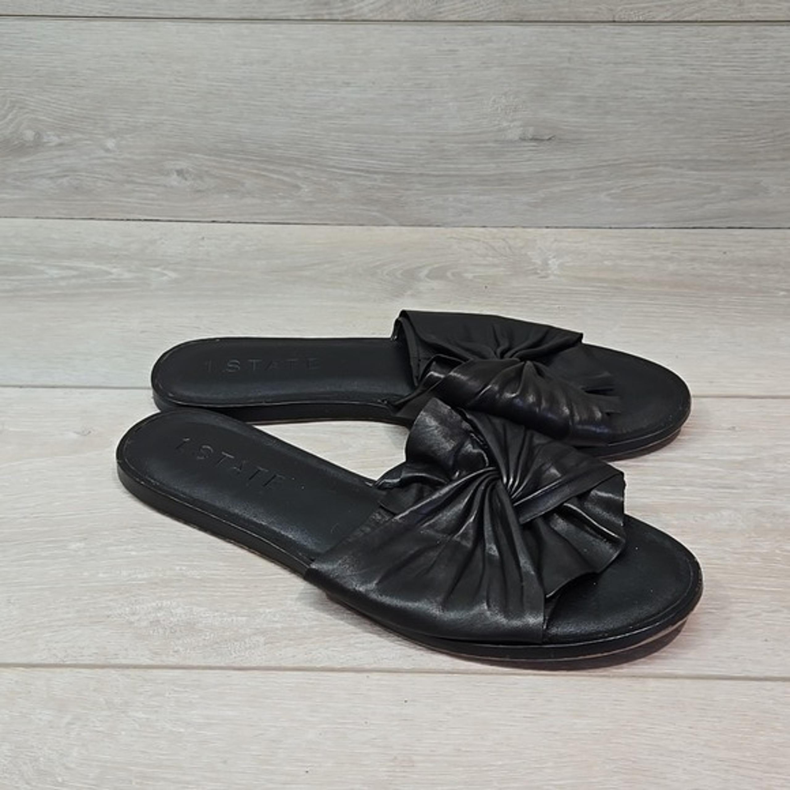 1.State Anthropologie Women Leather Chevonn Sandals Flats shoes sz 9M