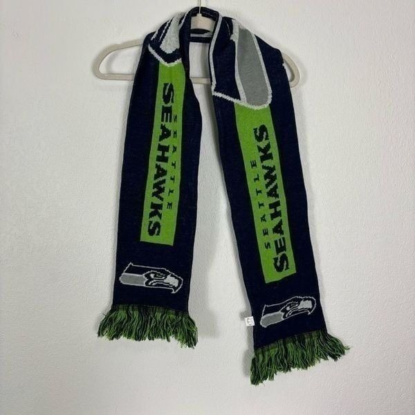 NFL Seattle Seahawks Navy Blue & Green Football Winter Scarf