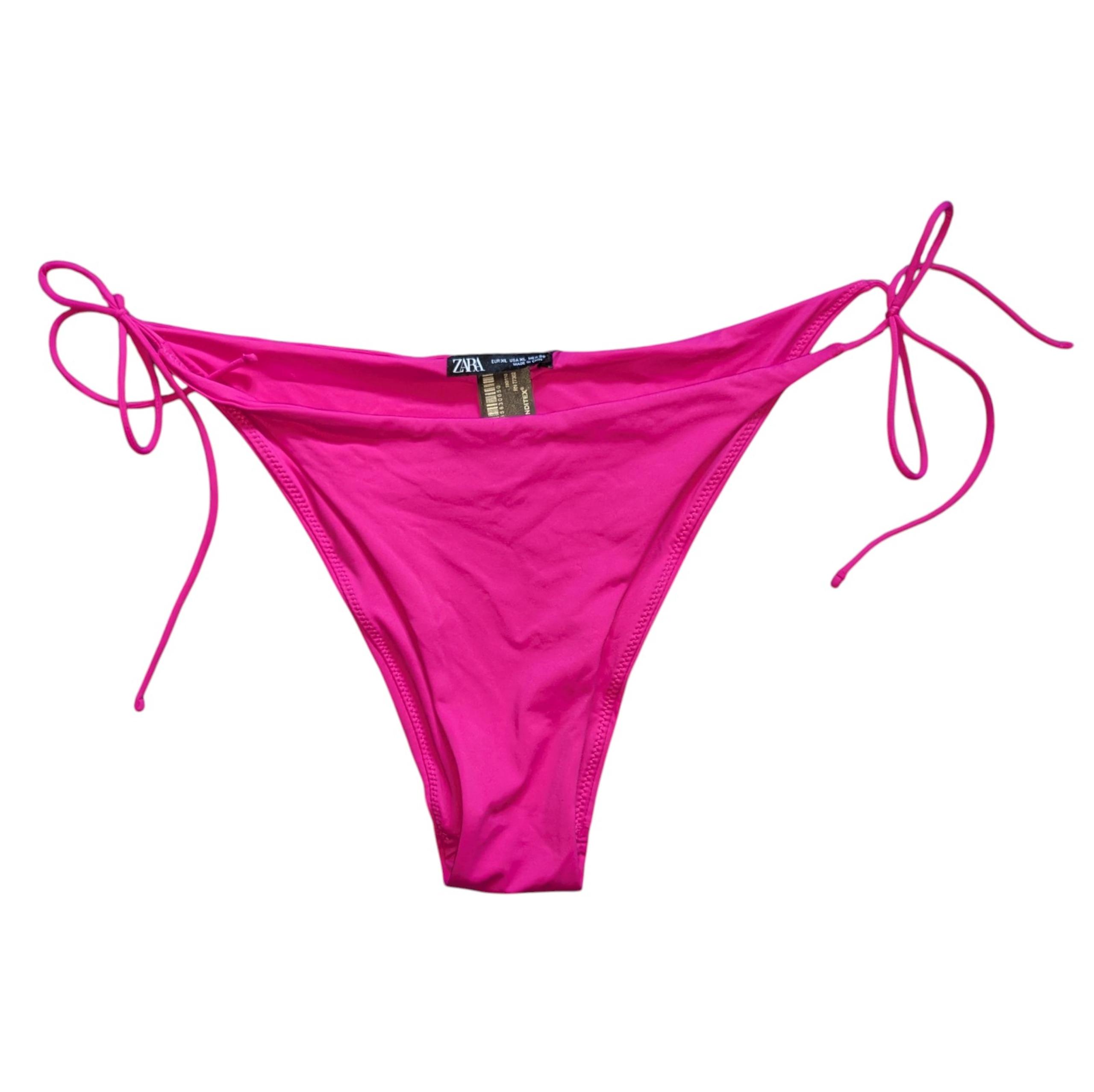 Zara Womens Size XL Bikini Swim Bottom Fuchsia Pink Vacation Travel Y2K