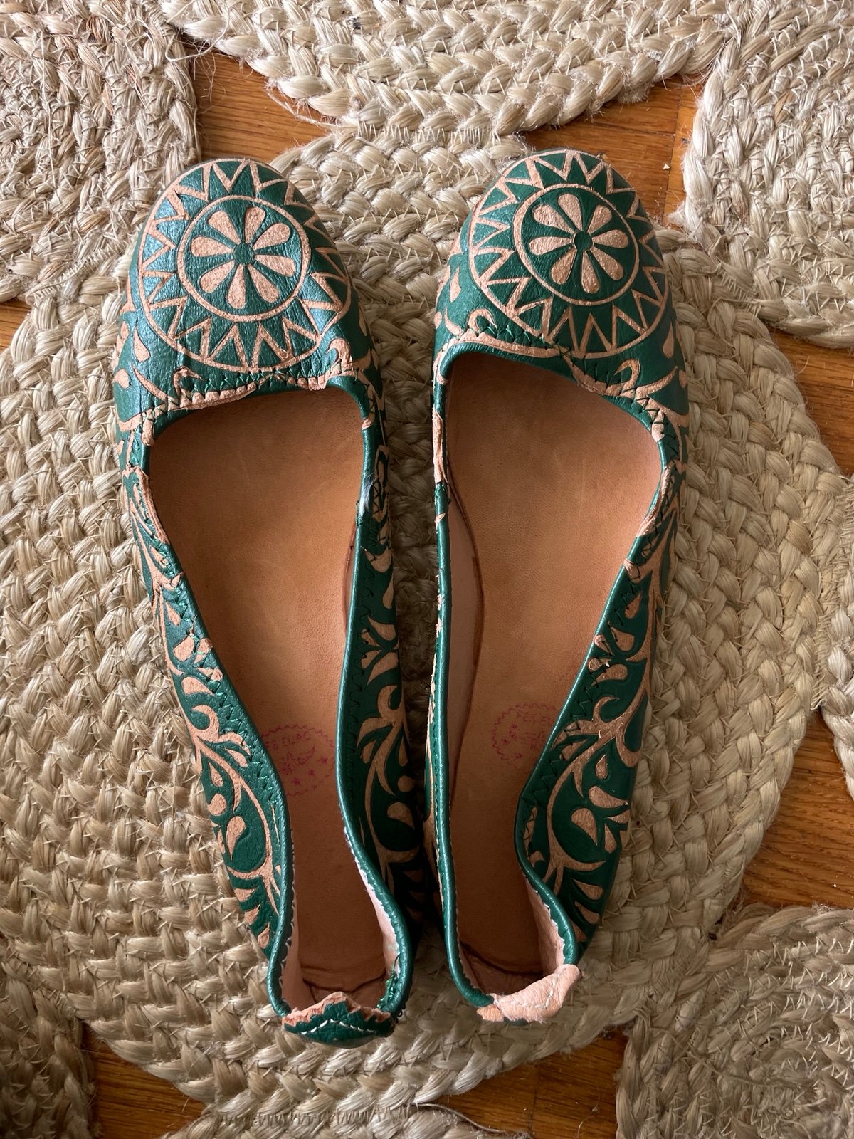 Moroccan Ballet Slippers Leaf Green 7.5W