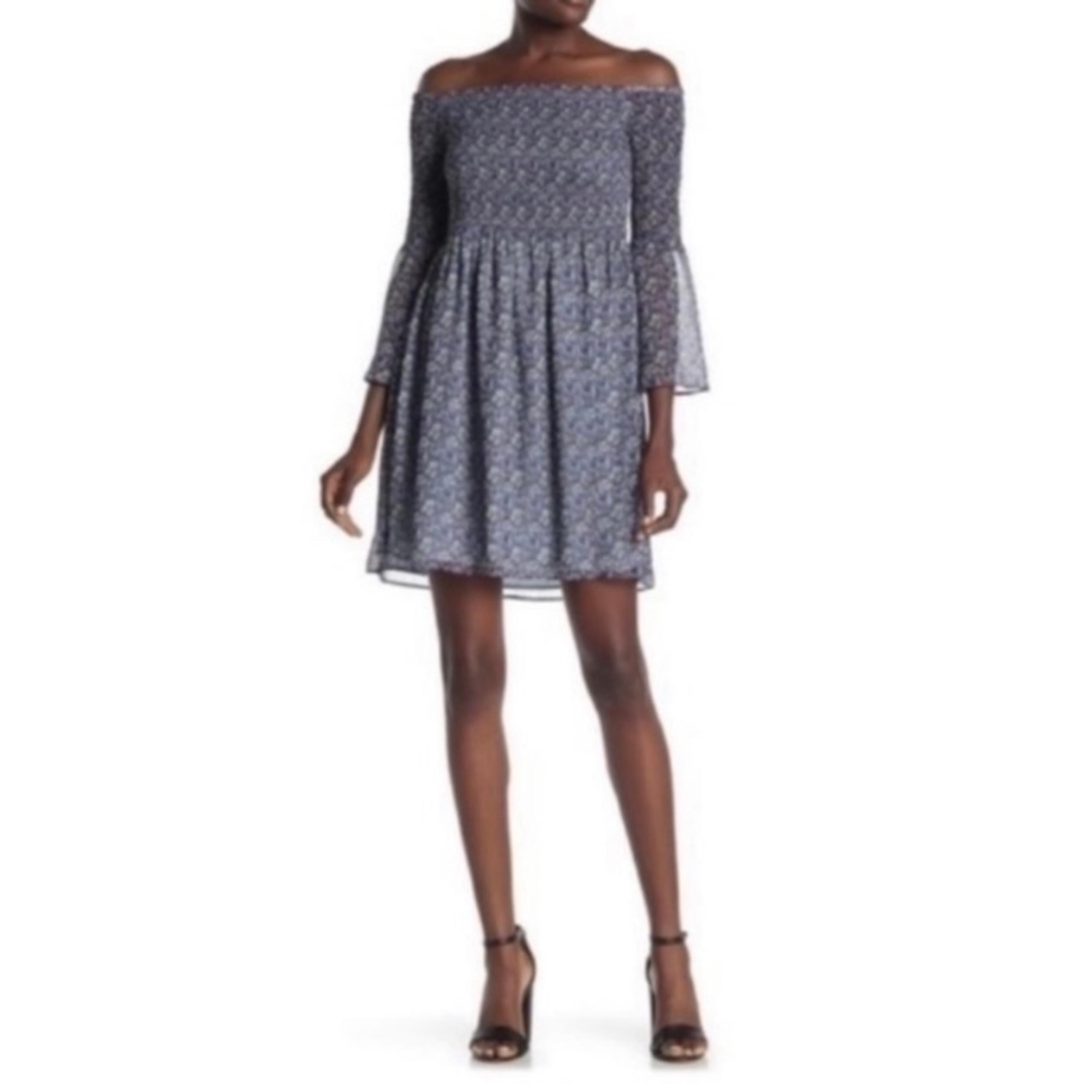 Sam Edelman Off The Shoulder Ditsy Print Dress