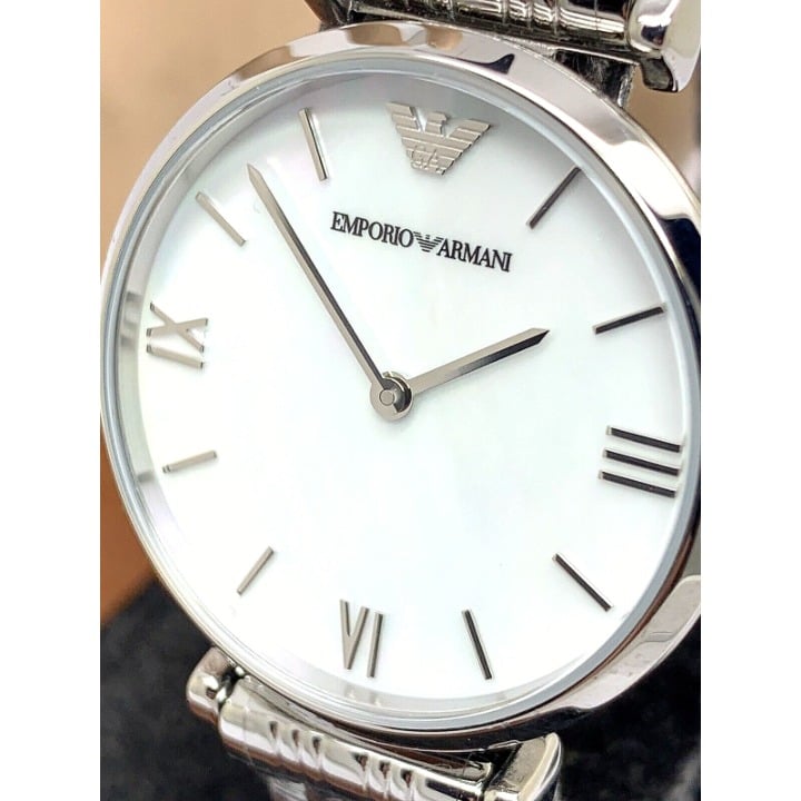 Emporio Armani Women's Watch AR1682 White Mother of Pearl Dial Stainless Steel