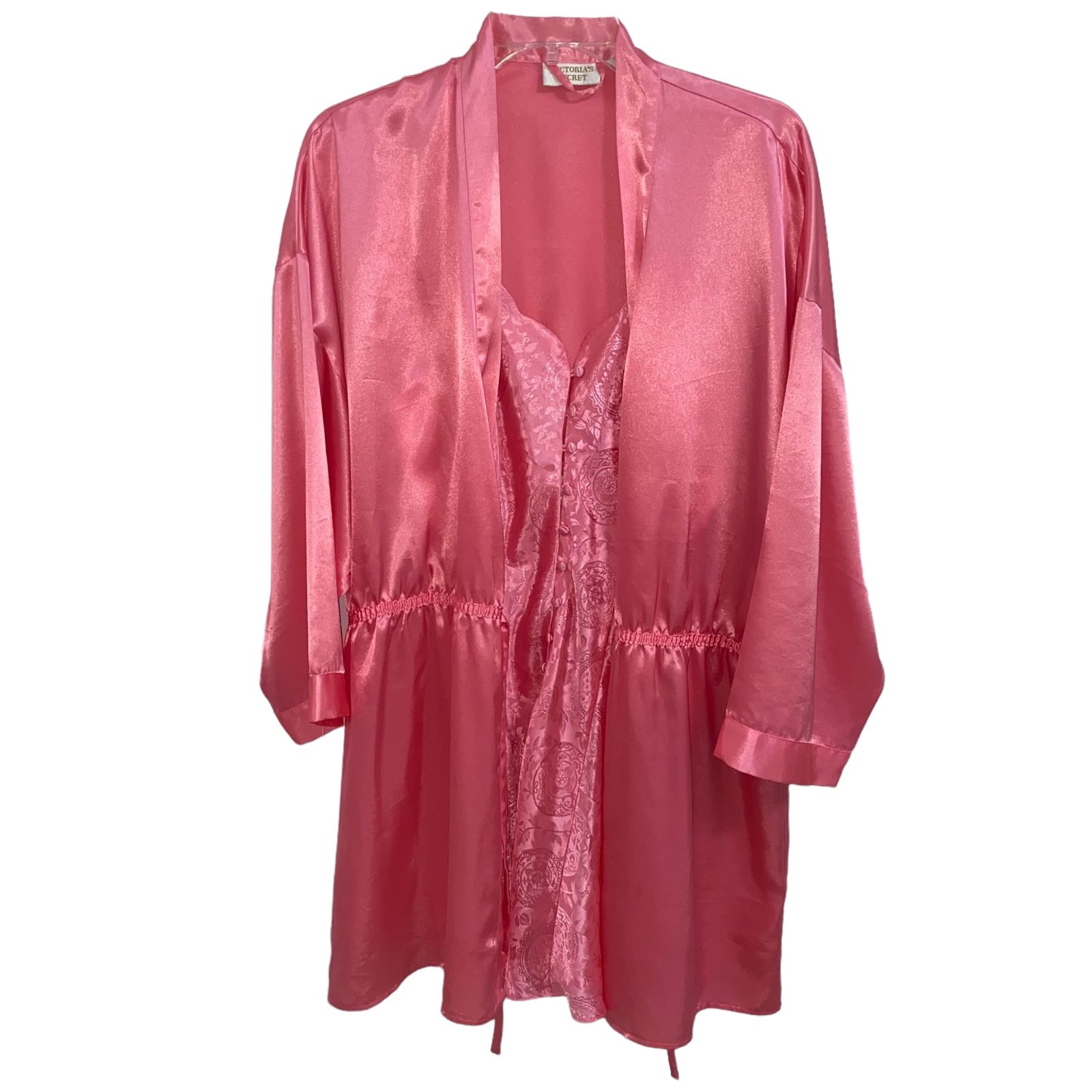 Victoria’s Secret Vintage Gold Label Pink Slip and Robe Set size Medium Large
