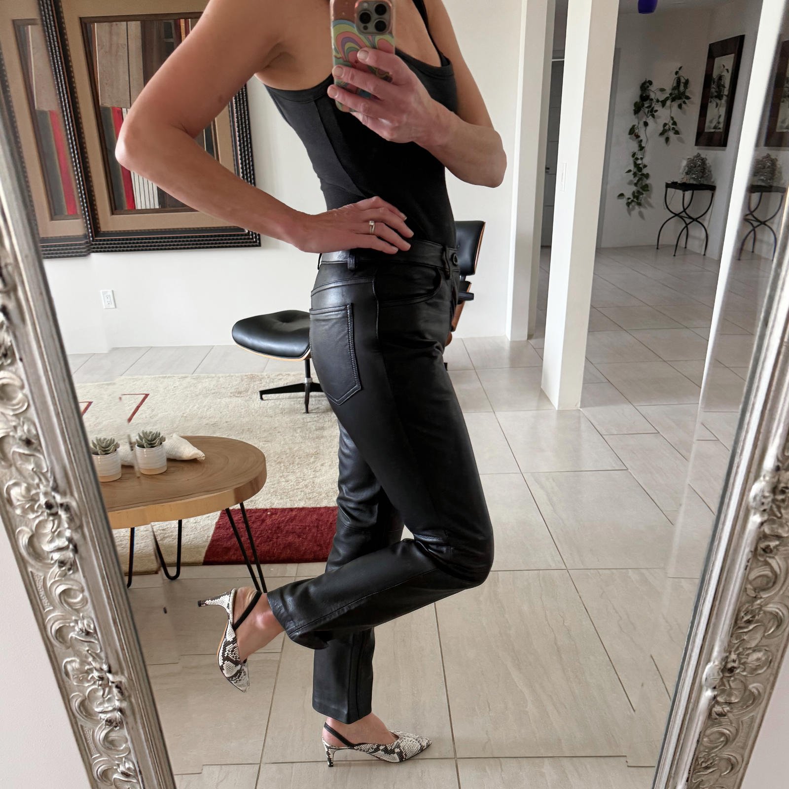 Vintage Brandon Thomas Black Leather Pants - Size 4