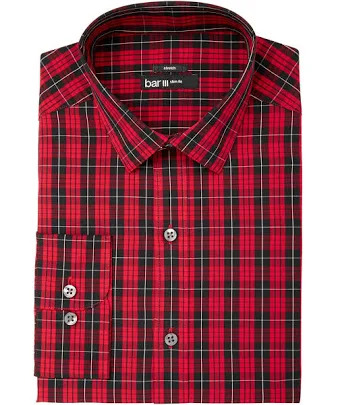 Bar III Mens Large Slim-Fit Plaid