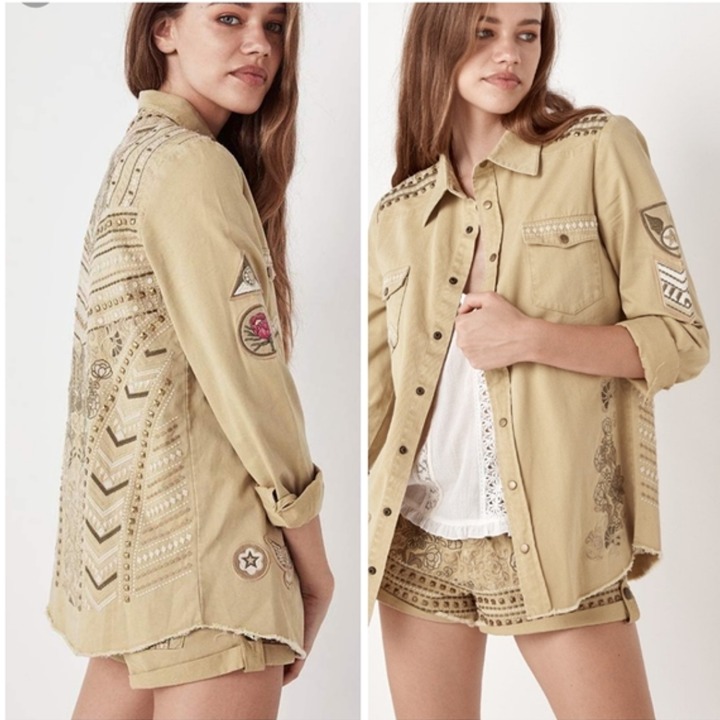 NEW Spell & The Gypsy Jacket Womens Medium The Wanderer Embroidered Military