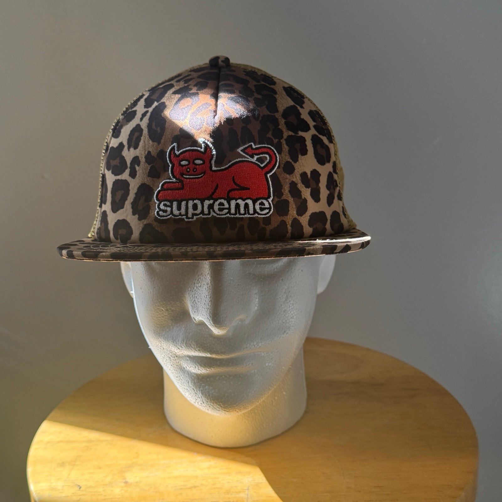 Supreme Leopard Mesh Back 5-Panel 白 キャップ（Supreme Toy