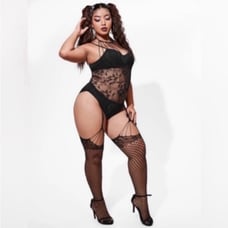 Plus Fishnet Bodystocking Lingerie