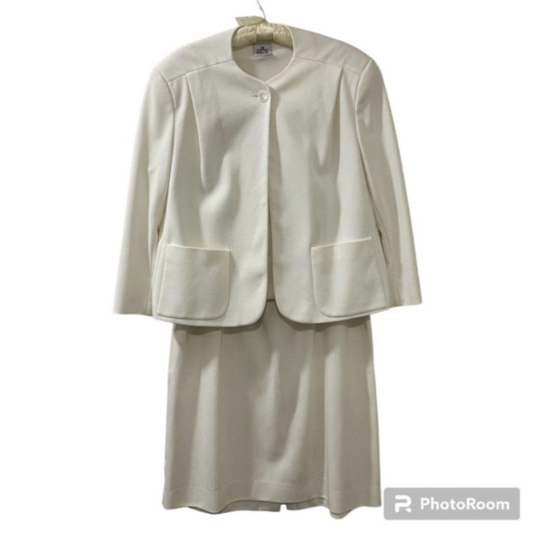 Bleyle Womens Cream Off White Skirt Overcoat Blazer Set Skirt Suit Set Sz 16-18