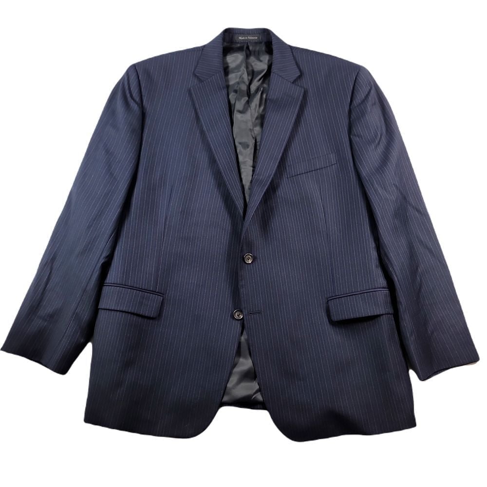 Lauren Ralph Lauren Sport Coat Mens 46R 46 Navy Blue Stripe Suit Jacket